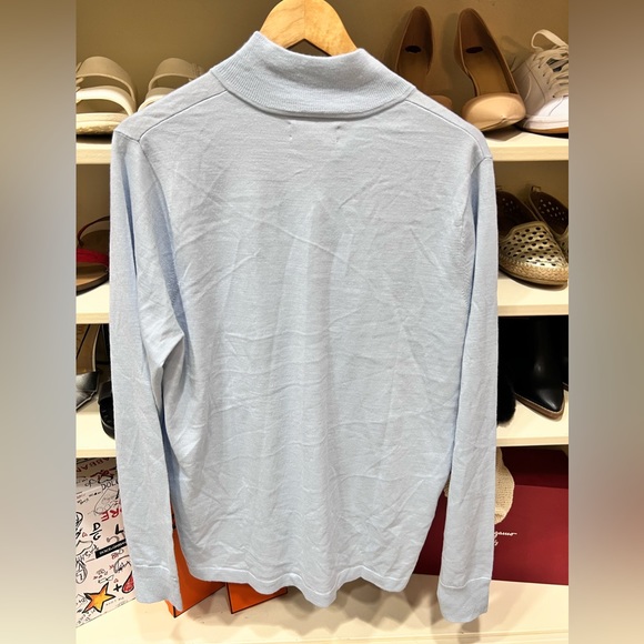 NWT NORDSTROM Men's Shop Tech-Smart CoolMax® 1/4 Zip Sweater Blue Skyway - Picture 4 of 10